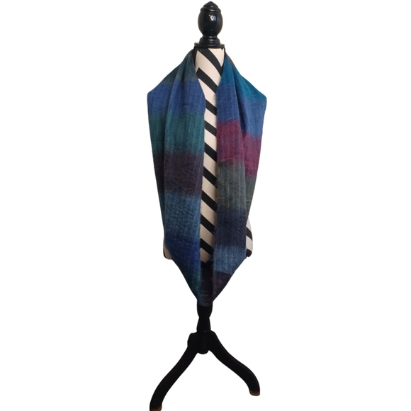 Artsy Boho Colorful Alpaca Blend Snood Infinity Ethical Scarf Wrap Shawl - Picture 1 of 13